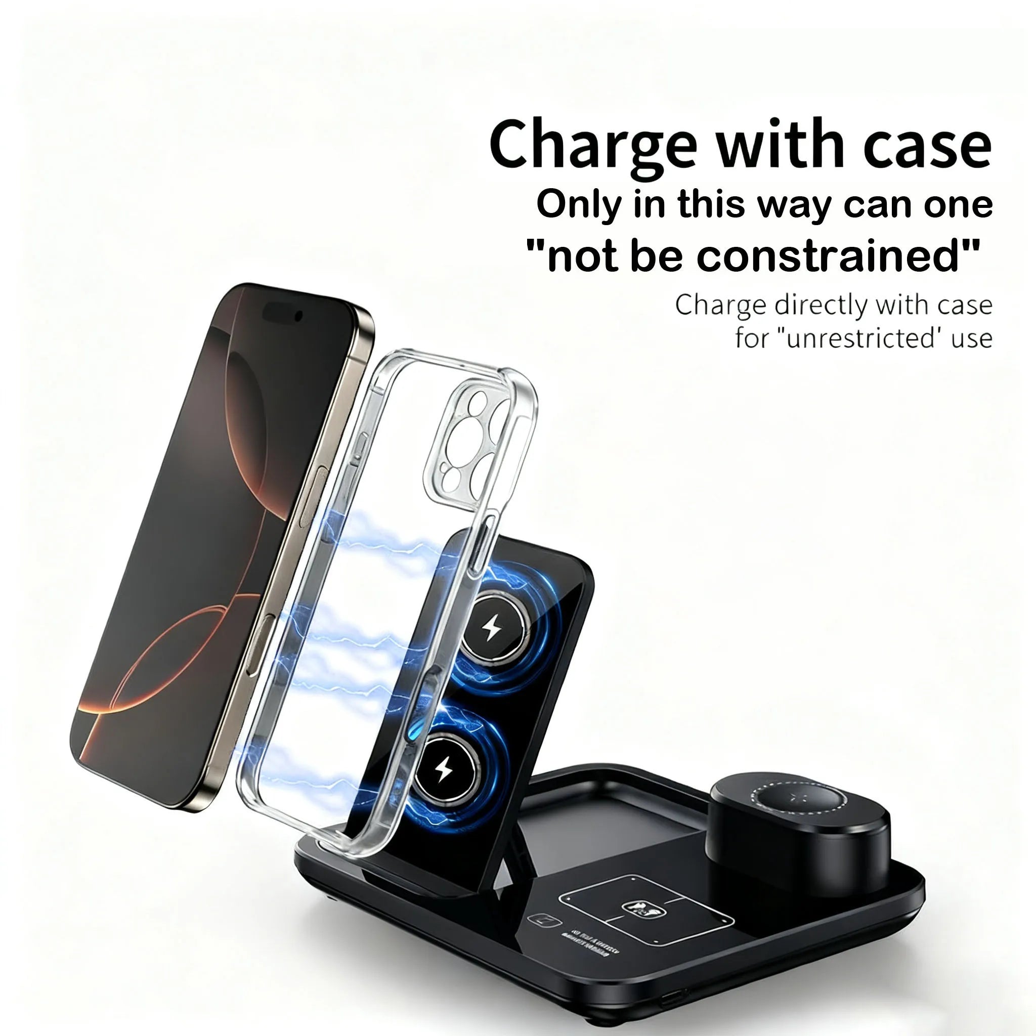 DANJU 3-In-1 Wireless Charger, Foldable Phone Fast Charger, Power Bank Magnetic Iphone17/17 plus Headphones, Watches, Etc