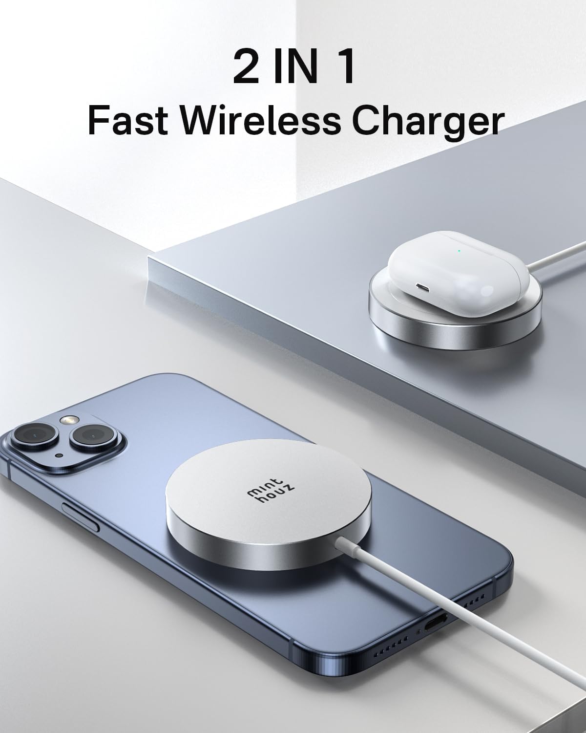 Qi2 Certified Magnetic Wireless Charger,Travel Mag-Safe Iphone Charger, Qi-Certified 15W Fast Charging, for Iphone 17/16/15/14/13/12 Full Series