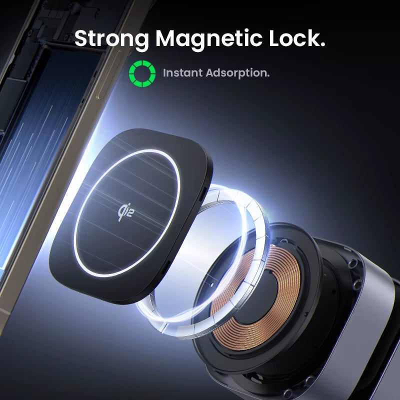 UGREEN Qi2 15W Magnetic Wireless Charger Stand 2-In-1 Charging Stand for Iphone 16 17 Pro Max/Airpods for Magsafe Fast Charger